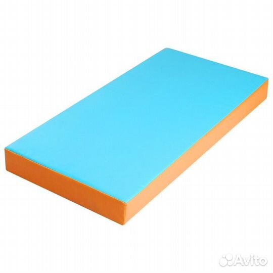 Мат 100 х 50 х 10 см, винилискожа, цвет голубой/ор