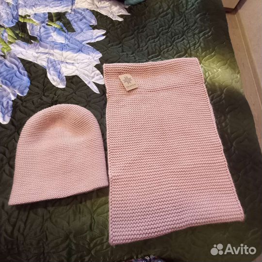 Комплект шапка и снуд зимний