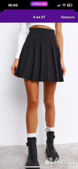 Теннисная юбка черная