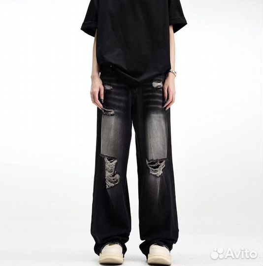 Джинсы Distressed Balenciaga Type Широкие