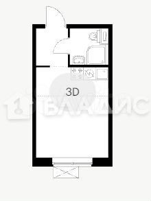 Квартира-студия, 19,7 м², 11/24 эт.