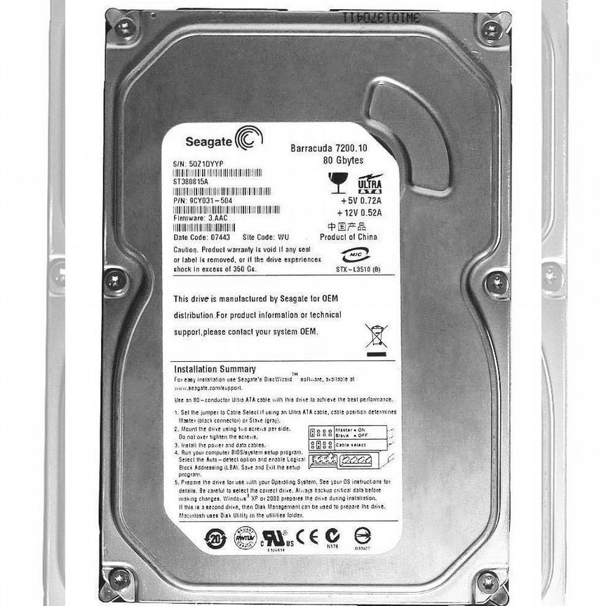 [ST380815A] Жесткий Диск Seagate 80gb Ide 3.5 St380815a