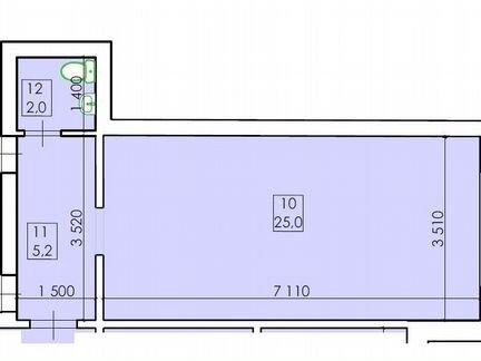 Апартаменты-студия, 32,2 м², 1/27 эт.