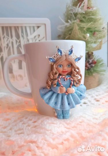 Кружка с декором Снегурочка