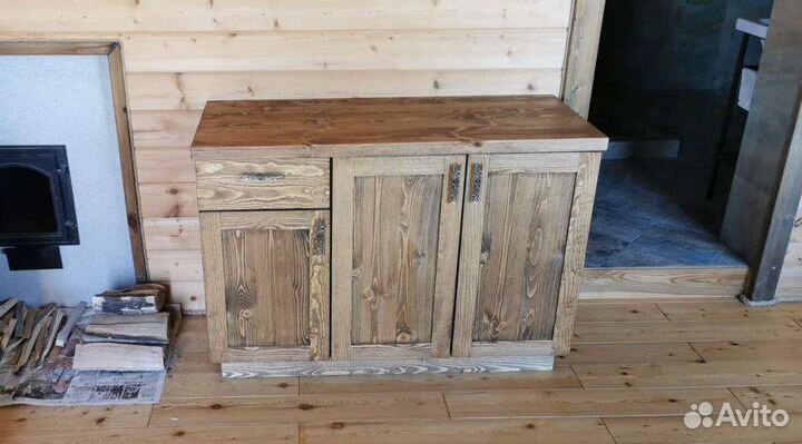 Уличная кухня из дерева, садовая мебель