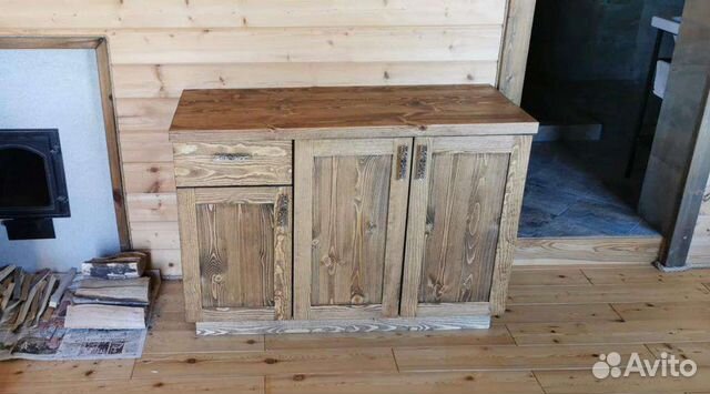 Уличная кухня из дерева, садовая мебель