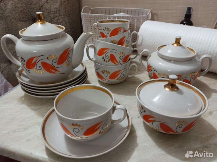 Чайный сервиз советский винтажный