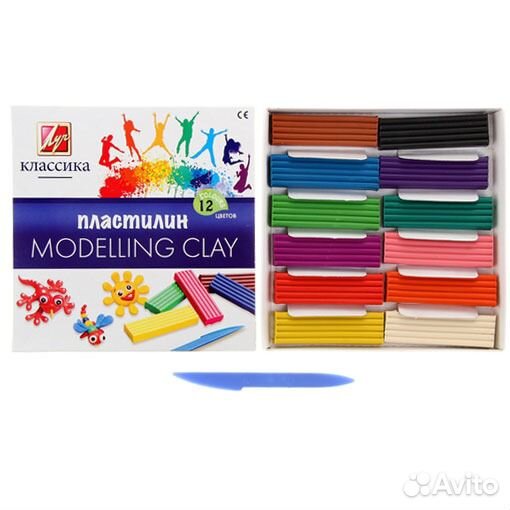 Пластилин Классика 12 цветов 240 гр Луч 331-08