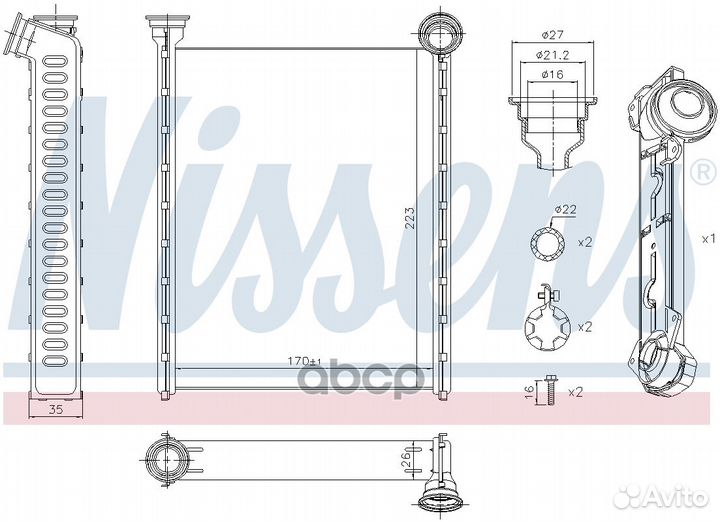 Радиатор печки Citroen C3, Peugeot 308