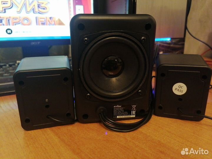 Активные колонки 2.1 (11вт.,с усилителем)