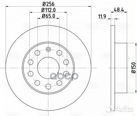 Диск тормозной audi A3/skoda octavia/VW golfv/J