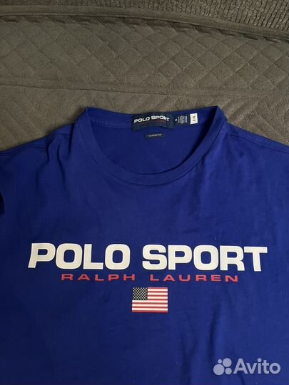Футболка поло polo ralph lauren sport синяя