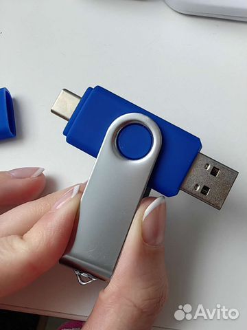 Флеш-накопитель USB OTG Type C 32 GB, синий