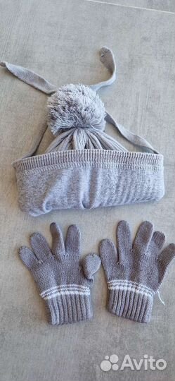 Шапка демисезонная р.48-50 и перчатки