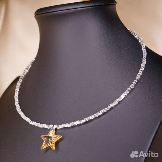 Чокер на мемори проволоке с кристаллом Swarovski