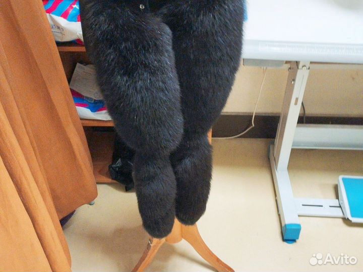 Меховой воротник песец черный