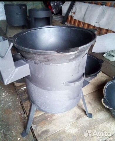 Казан чугунный узбекский и печь новая