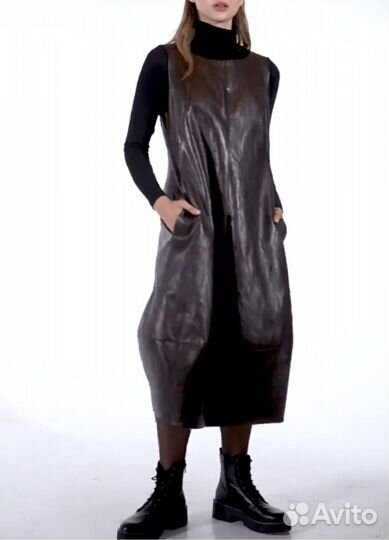 Кожаный сарафан 42-44