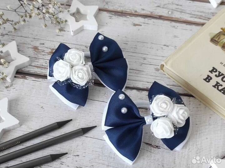 Школьные бантики ручной работы на 1 сентября