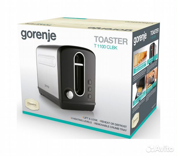 Тостер Gorenje T1100clbk, черный