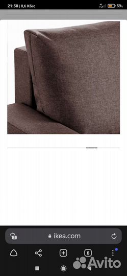 Чехол подушки Гиннарп Икея коричневый