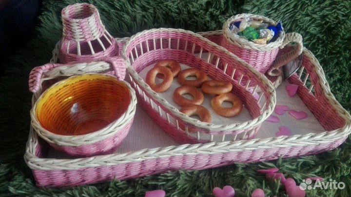 Подарочный чайный набор из бумажной лозы