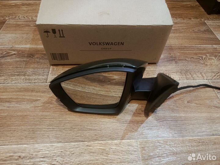 Новое зеркало левое Skoda Kodiaq зеленое 10 контак