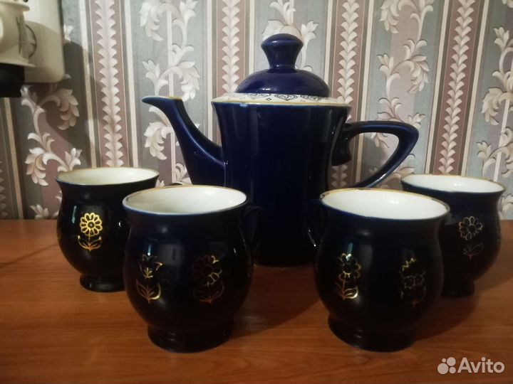 Сервиз СССР кофейный (фарфор, кобальт)