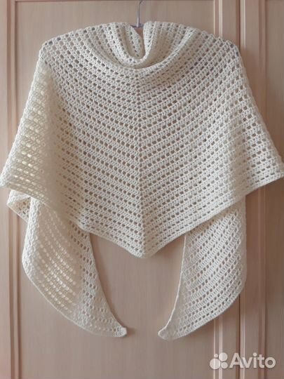 Бактус шаль шарф вязаный ручная работа