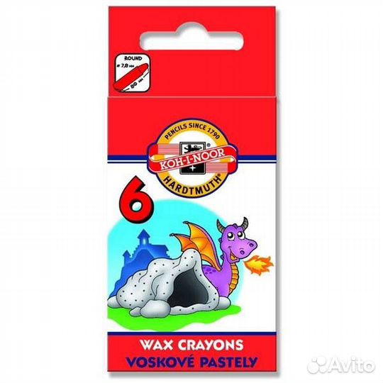 Мелки восковые Дракончик 6цв 8231006005