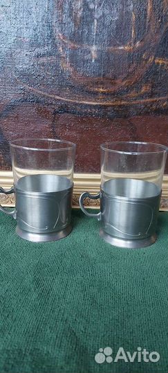 Антикварные оловянные подстаканники SKS zinn 1957