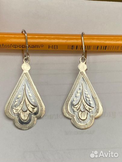 Серьги Кубачи 875 винтаж
