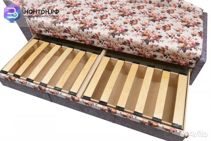 Диван выкатной Милана эконом бежево-серый