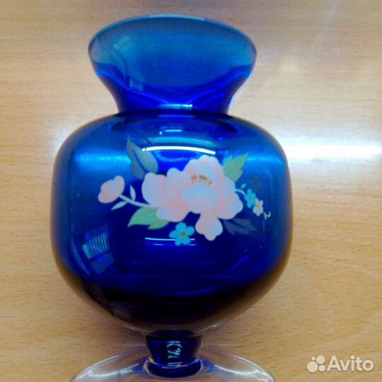 Ваза хрустальная СССР синяя