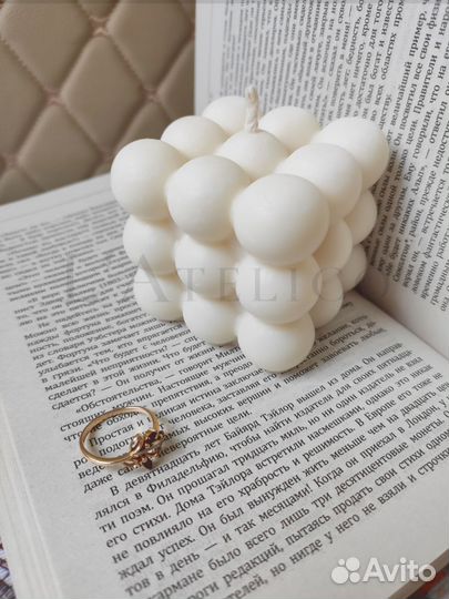 Интерьерная свеча bubble ручной работы