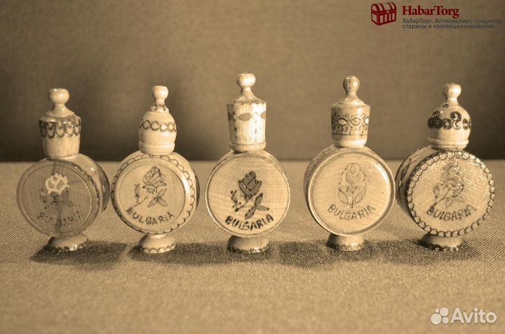 Флаконы деревянные для розового масла. Резьба. Бол