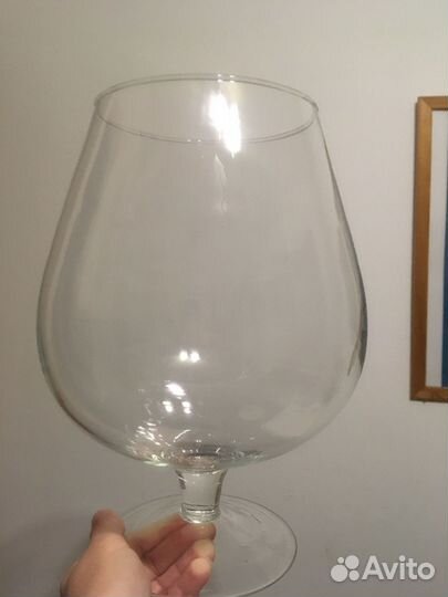 Ваза бокал современная стеклянная