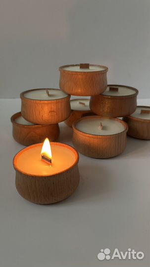 Свеча ароматическая в дереве. опт