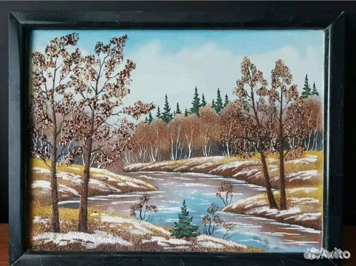 Панно из камня змеевик