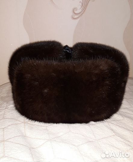 Норковая шапка мужская ушанка 56 размер