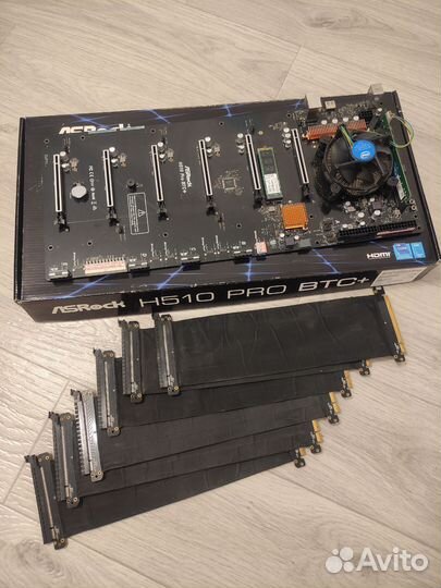 Мат. плата H510 PRO BTC+ комплект с райзерами х16