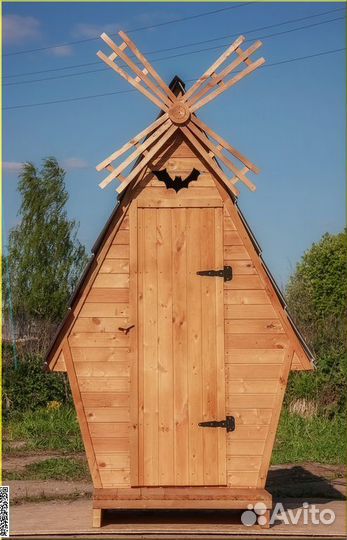 Дачный туалет деревянный SKU005