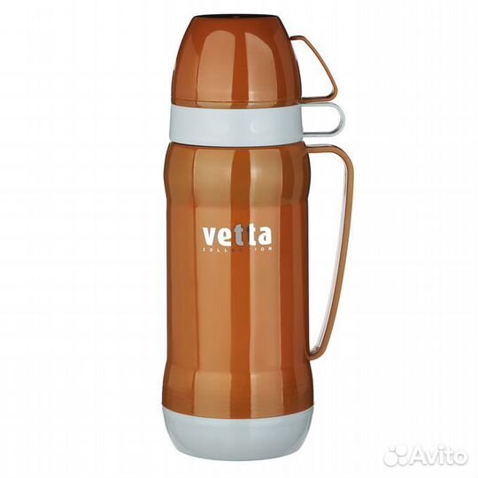 Термос 1л стеклянная колба Туристический (2 чашки)