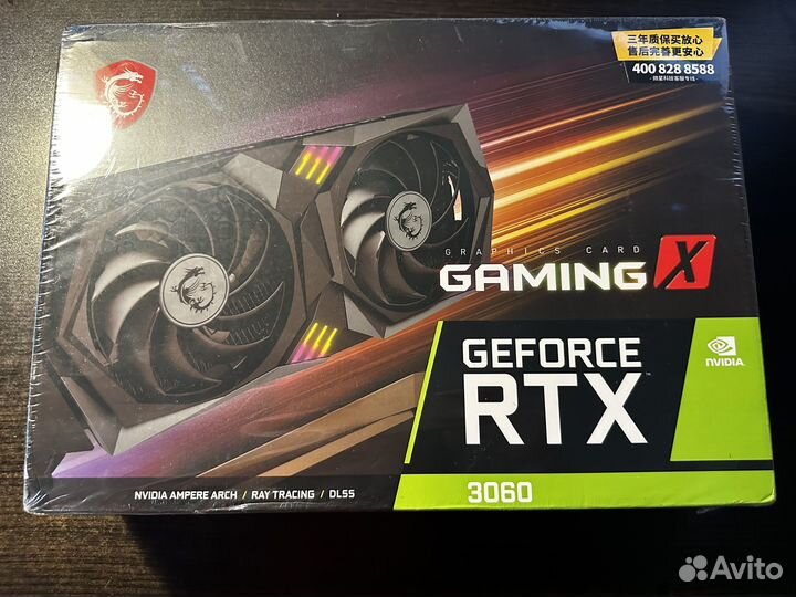 12GB (192-bit) RTX 3060 MSI gaming X новая в пленк