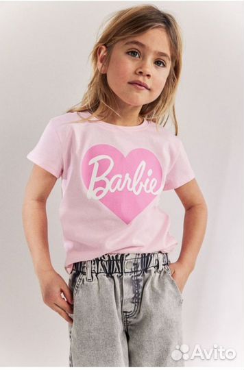 Футболка Barbie (3 шт )для девочки 98, 110 H&M