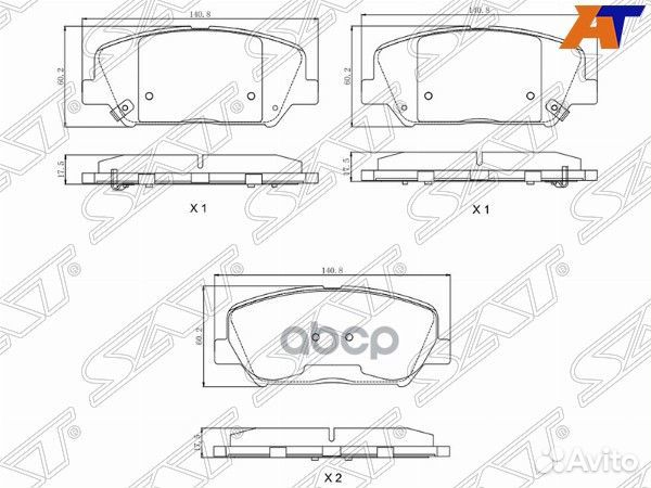 Колодки тормозные перед KIA ceed 12/hyundai I30