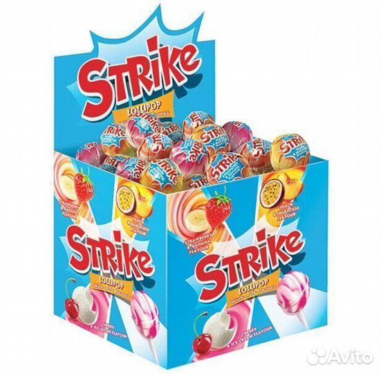 Карамель на палочке Страйк с Молочным вкусом 11,3г