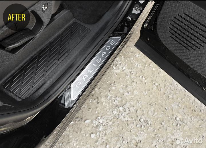Накладки на пороги тип 2 hyundai palisade