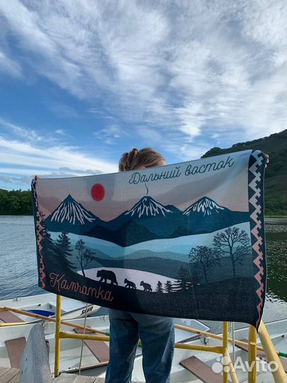Полотенце махровое, банное, сувенирное Камчатка