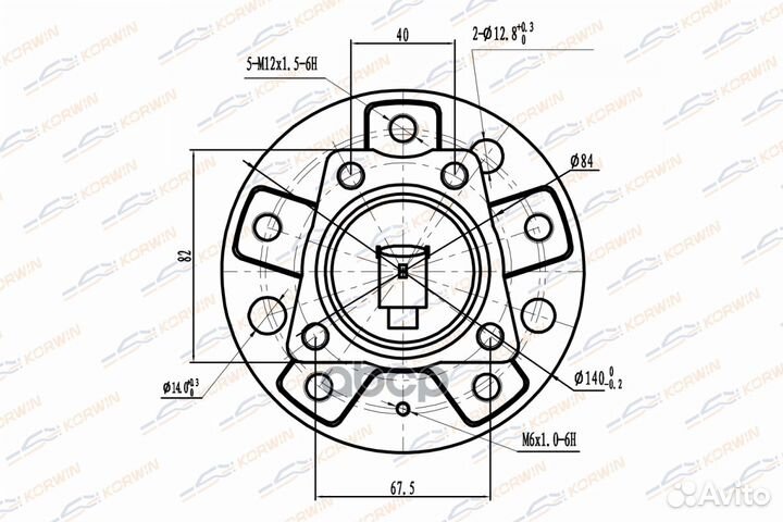 Ступица колеса korwin задняя ABS opel astra H 04